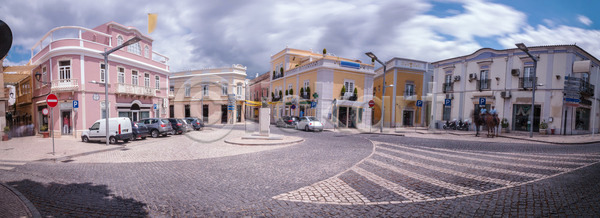 사람없음 JPG 포토 해외이미지 거리 건물 건축양식 도로 도시 발코니 야외 외관 유럽 조약돌 주택 지중해 파노라마 포르투갈 해외202004 해외포토