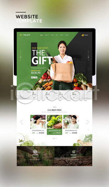 30대 성인 세명 여자 한국인 PSD 사이트템플릿 웹템플릿 템플릿 쇼핑 유기농 장보기 주부 채소 초록색 태블릿 홈페이지 홈페이지시안