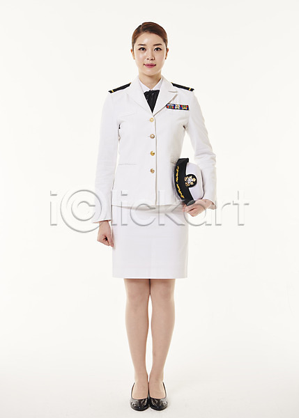 20대 성인 성인여자한명만 여자 한국인 한명 JPG 앞모습 포토 서기 스튜디오촬영 실내 여군 전신 해군 해군복