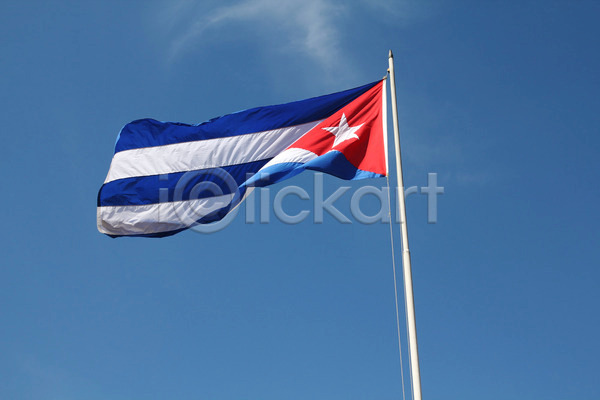 사람없음 JPG 포토 해외이미지 깃대 깃발 모션 바람 봉 심볼 전국 쿠바 해외202004
