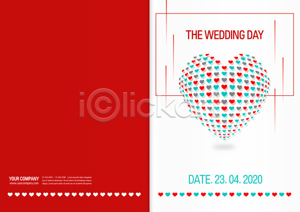 사람없음 AI(파일형식) 카드템플릿 템플릿 결혼 기념일 청첩장 초대장 축하카드 하트