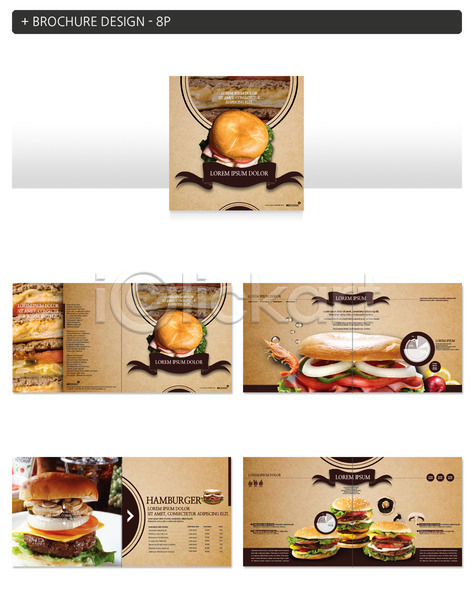 사람없음 INDD ZIP 인디자인 템플릿 가격표 메뉴판 새우 샌드위치 팜플렛 패스트푸드 햄버거