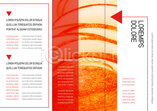 사람없음 AI(파일형식) 템플릿 3단접지 리플렛 북디자인 북커버 빨간색 사과 슬라이스 여러개 출판디자인 팜플렛 표지 표지디자인