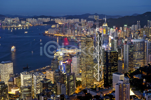 사람없음 JPG 포토 해외이미지 건물 도시 도시풍경 도심 야간 야경 야외 하늘 해외202004 홍콩