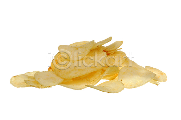 사람없음 JPG 포토 해외이미지 감자칩 과자 실내 쌓기 짠맛 해외202004 흰배경