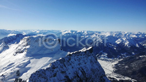 사람없음 JPG 포토 해외이미지 겨울 겨울풍경 독일 산 알프스 파란색 하늘 해외202004 흰색