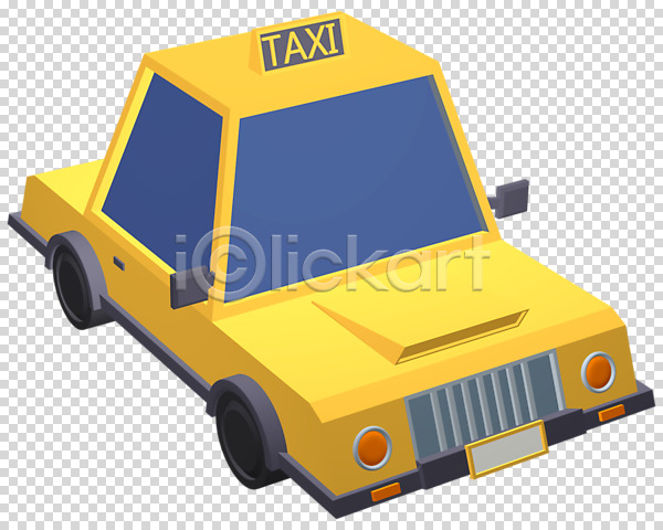 사람없음 3D PNG 디지털합성 편집이미지 3D소스 교통수단 자동차 택시 편집소스 한대