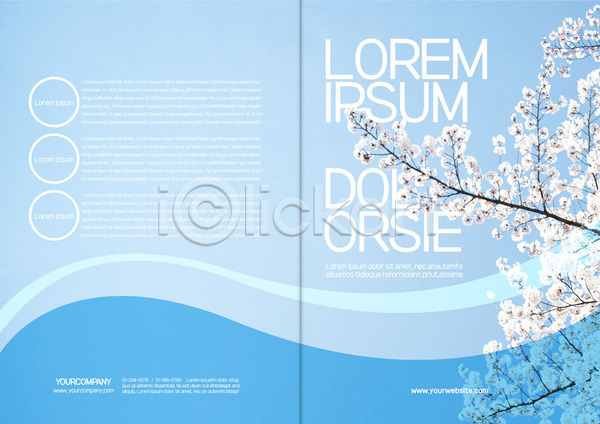 사람없음 AI(파일형식) 템플릿 리플렛 벚꽃 봄 북디자인 북커버 출판디자인 파란색 팜플렛 표지 표지디자인 하늘색