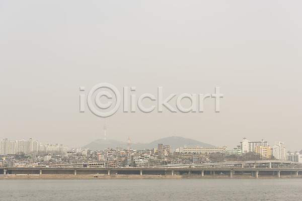 공해 대기오염 사람없음 JPG 포토 다리(건축물) 도시 먼지 미세먼지 서울 야외 오염 주간 한강 황사
