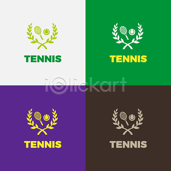 사람없음 AI(파일형식) 아이콘 심볼 월계수잎 컬러풀 테니스 테니스공 테니스라켓 테니스용품
