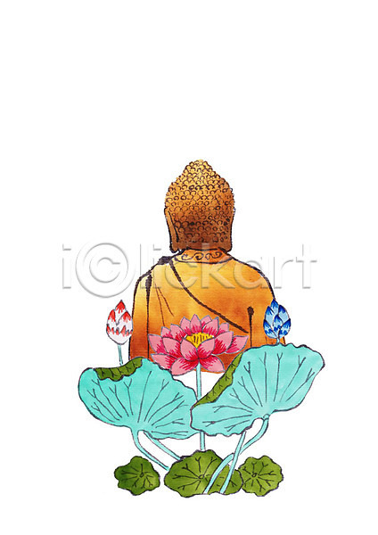 사람없음 PSD 일러스트 꽃잎 부처 부처님오신날 불교 불상 연꽃(꽃) 연잎