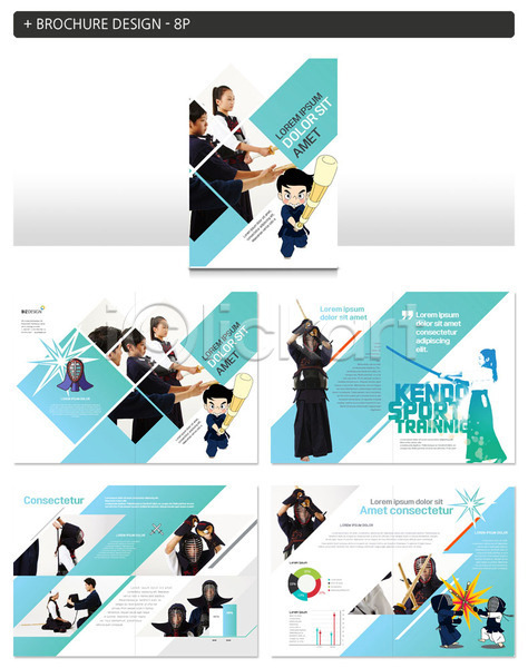 남자 사람 십대만 어린이 여러명 여자 청소년 한국인 INDD ZIP 인디자인 템플릿 검도 검도복 검도복장 검도용품 방과후 상반신 원그래프 전신 팜플렛