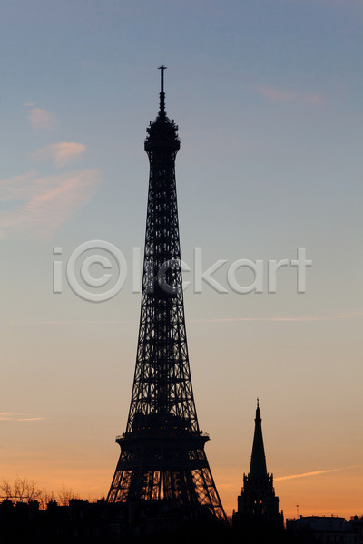 사람없음 JPG 포토 해외이미지 건축양식 야간 야외 에펠탑 일몰 파리(프랑스) 풍경(경치) 프랑스 해외202004