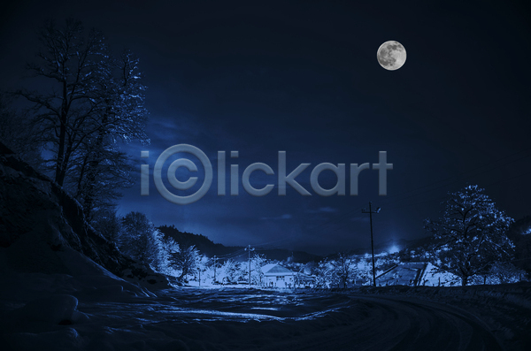 사람없음 JPG 포토 해외이미지 달 보름달 아제르바이잔 야간 야외 파란색 풍경(경치) 하늘 해외202004