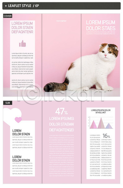 사람없음 INDD ZIP 인디자인 템플릿 3단접지 고양이 그래프 내지 리플렛 반려 반려동물 손모양 최고 팜플렛 표지 표지디자인 하트 한마리