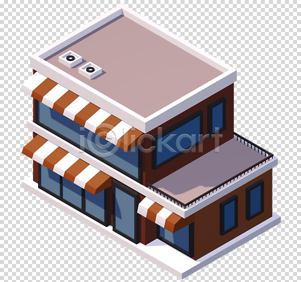 사람없음 3D PNG 디지털합성 편집이미지 3D소스 갈색 건물 상점 식당 창문 천막 편집소스