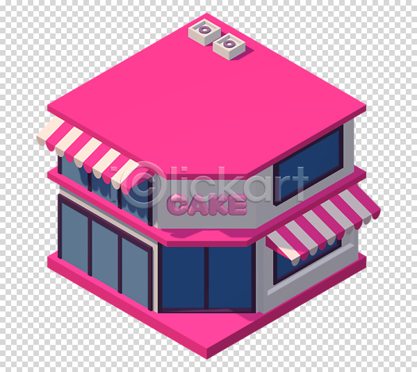 사람없음 3D PNG 디지털합성 편집이미지 3D소스 건물 빵집 상점 식당 창문 천막 케이크 편집소스