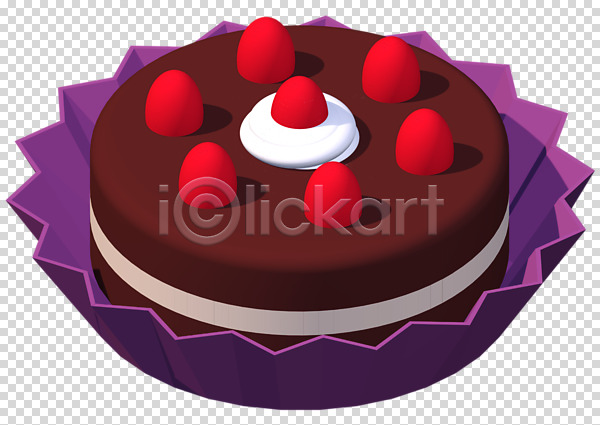 사람없음 3D PNG 디지털합성 편집이미지 3D소스 딸기케이크 빵 음식 케이크 편집소스