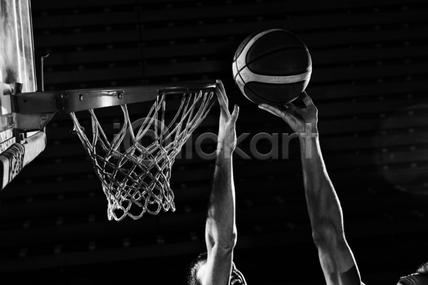 청춘(젊음) 신체부위 JPG 포토 해외이미지 흑백 농구 농구공 농구대 블로킹 손 손뻗기 슛 얼굴 점프 해외202004