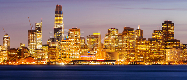 사람없음 JPG 포토 해외이미지 건물 고층빌딩 대도시 도시풍경 미국 새벽 샌프란시스코 섬 야경 야외 항구 해외202004