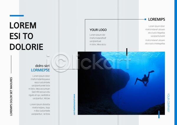 사람 성인 성인한명만 한명 AI(파일형식) 템플릿 3단접지 리플렛 바닷속 북디자인 북커버 수영 수중사진 암석 오리발 잠수복 잠수부 전신 출판디자인 팜플렛 표지 표지디자인
