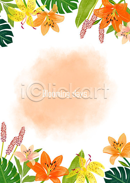 사람없음 PSD 일러스트 꽃 꽃백그라운드 꽃프레임 다양 백그라운드 번짐 사각프레임 수채화(물감) 열대잎 풀잎