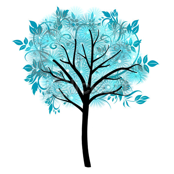 사람없음 JPG 일러스트 포토 해외이미지 계절 고립 그림 나무 디자인 미술 봄 자연 장식 파란색 해외202004