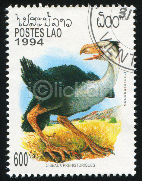 빈티지 사람없음 JPG 포토 해외이미지 공룡 독수리 라오스 멸종 야생동물 우표 조류 해외202004 혀