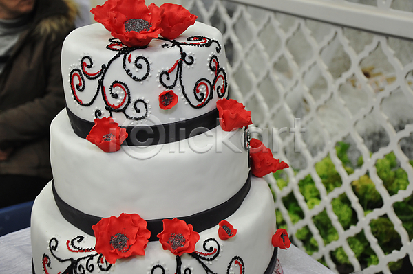 사람없음 JPG 포토 해외이미지 결혼 꽃 빨간색 웨딩케이크 장식 케이크 해외202004
