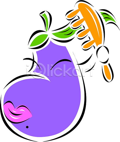 사람없음 EPS 아이콘 가지 머리빗 식물 식재료 음식 채소 채소캐릭터 캐릭터 클립아트
