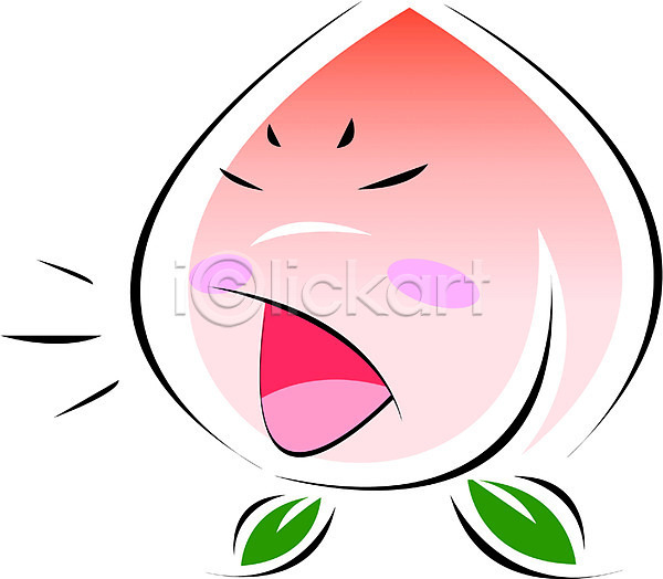 사람없음 EPS 아이콘 과일 과일캐릭터 농작물 복숭아 식물 열매 외침 캐릭터 클립아트