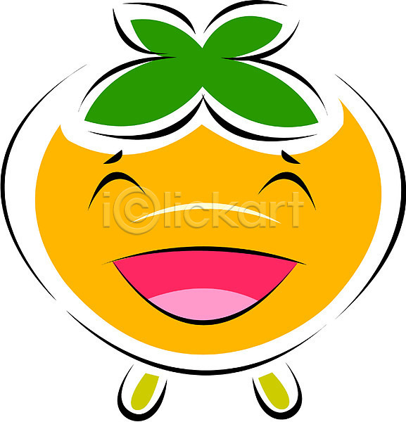 사람없음 EPS 아이콘 감 과일 과일캐릭터 농작물 미소(표정) 식물 열매 웃음 캐릭터 클립아트 표정
