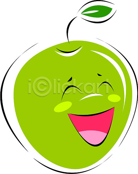 사람없음 EPS 아이콘 과일 과일캐릭터 농작물 사과(과일) 사과데이 식물 애플데이 열매 웃음 청사과 캐릭터 클립아트