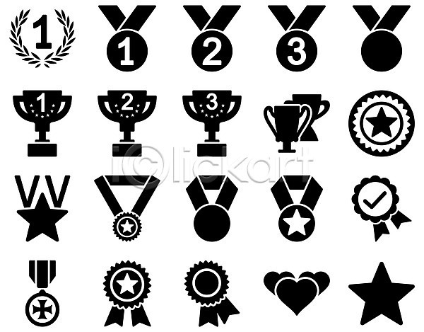 성공 사람없음 JPG 아이콘 해외이미지 검은색 메달 별 세트 순위 우승 최고 트로피 하트 해외202004 훈장