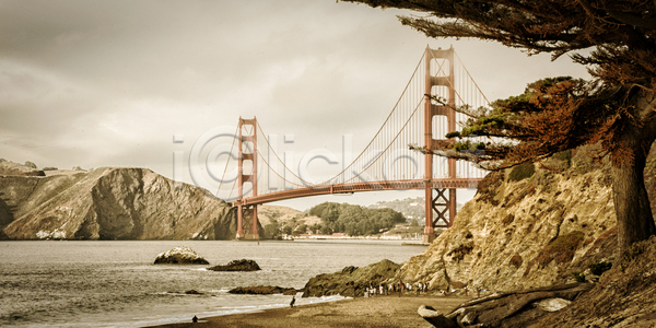 사람없음 JPG 포토 해외이미지 가로 건축양식 관광지 교통시설 구름 랜드마크 명승지 물 미국 바다 북아메리카 샌프란시스코 야외 언덕 연결 일몰 저녁 캘리포니아 컬러풀 파노라마 하늘 해외202004 해외포토 황혼