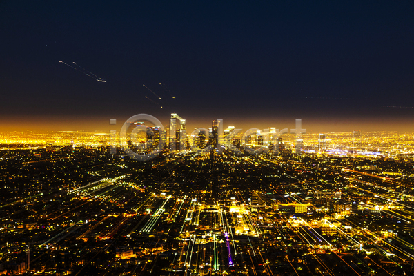 사람없음 JPG 포토 해외이미지 건물 고층빌딩 도시 도시풍경 도심 로스앤젤레스 미국 야간 야경 야외 캘리포니아 풍경(경치) 하늘 해외202004