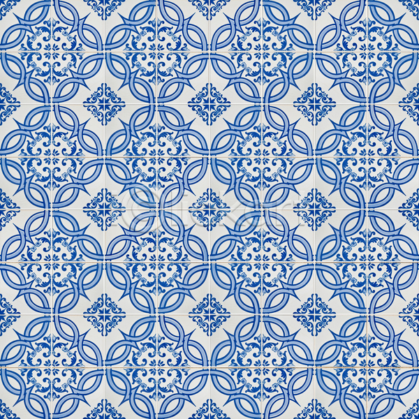 사람없음 JPG 포토 해외이미지 꽃무늬 디자인 미술 백그라운드 추상 타일 파란색 패턴 해외202004