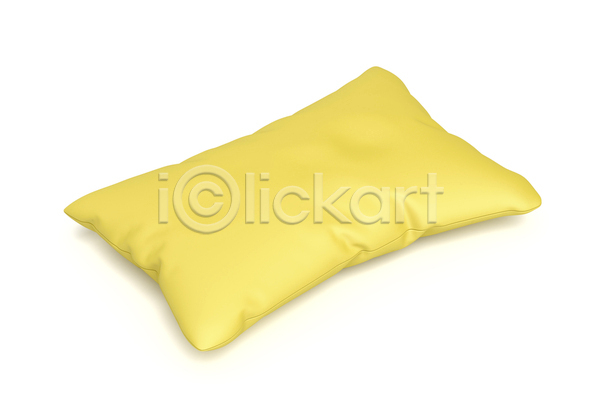 부드러움 사람없음 3D JPG 포토 해외이미지 고립 깃털 노란색 면 베개 솜털 안락 잠 장식 직물 침대 침실 쿠션