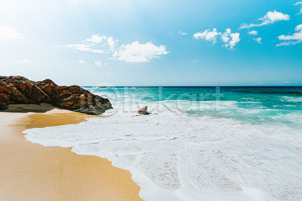 평화 휴식 사람없음 JPG 포토 해외이미지 경관 바위(돌) 섬 야외 자연 주간 파도 풍경(경치) 해변