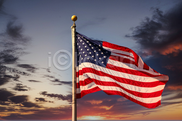 사람없음 JPG 포토 해외이미지 깃대 깃발 물결 미국 배너 별 불기 빨간색 줄무늬 파란색 흰색