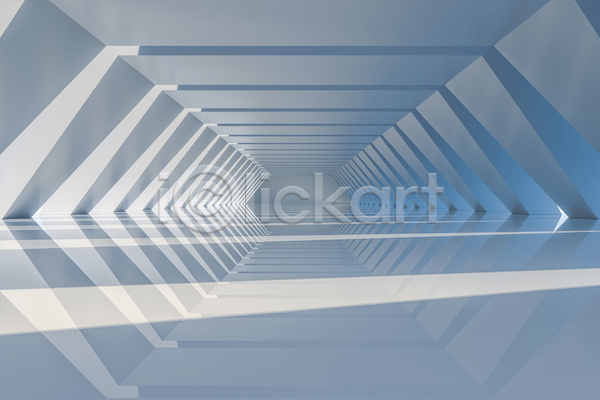 사람없음 3D JPG 포토 해외이미지 공간 그림자 내부 바닥 반사 비어있는 빛 터널 헥사곤 흰색