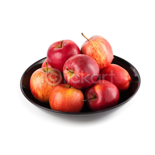 사람없음 JPG 포토 해외이미지 과일 담기 사과 실내 접시 흰배경