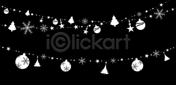 고급 우아함 축하 EPS 일러스트 해외이미지 12월 검은색 겨울 계절 고립 공 그래픽 나무 눈송이 디자인 미술 밧줄 배너 백그라운드 별 새해 선 소나무 스티커 신용카드 인사 장식 전나무 점 줄 축제 컨셉 크리스마스 파티 포스터 해외일러스트 휴가 흰색