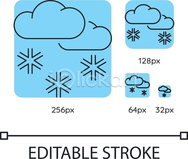 사람없음 EPS 라인아이콘 아이콘 일러스트 해외이미지 겨울 구름(자연) 날씨 눈(날씨) 사각형 하늘색