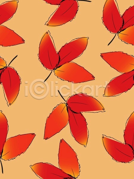 EPS 일러스트 해외이미지 가을(계절) 계절 그림 낙서 미술 백그라운드 빨간색 인쇄 잎 패턴 포스터