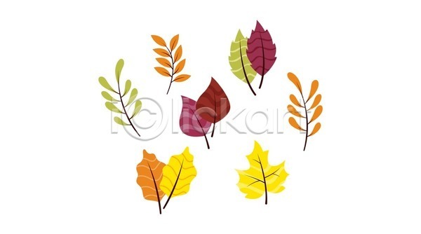 사람없음 EPS 일러스트 해외이미지 가을(계절) 나뭇잎 낙엽 단풍 엘리먼트