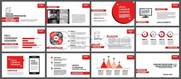 사람 사람없음 EPS 템플릿 해외이미지 그래프 레이아웃 리플렛 모니터 비즈니스 빨간색 세트 스마트폰 인포그래픽