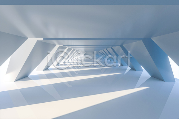 사람없음 3D JPG 포토 해외이미지 공간 그림자 반사 비어있는 빛 터널 헥사곤 흰색