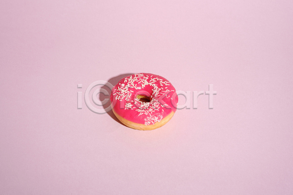 사람없음 JPG 포토 해외이미지 도넛 미니멀 분홍색 실내 한개