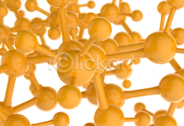 사람없음 3D JPG 디지털합성 편집이미지 해외이미지 그래픽 노란색 디지털 분자구조 원자 의학 흰배경